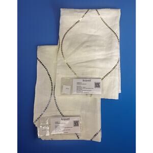 2 Candice Olson Fabric Samples Gold Silver Sequined Linen Blend Shimmering Ogee